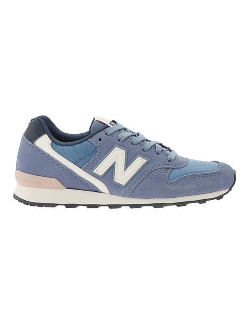 New Balance 696 Light Blue Suede & Mesh Trainer with White N Logo